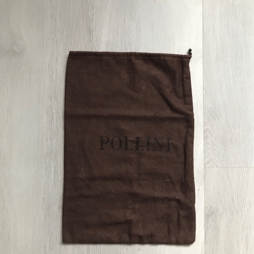 POLLINI DUSTBAG BROWN FELT SOFT SHOE STORAGE DRAWSTRING